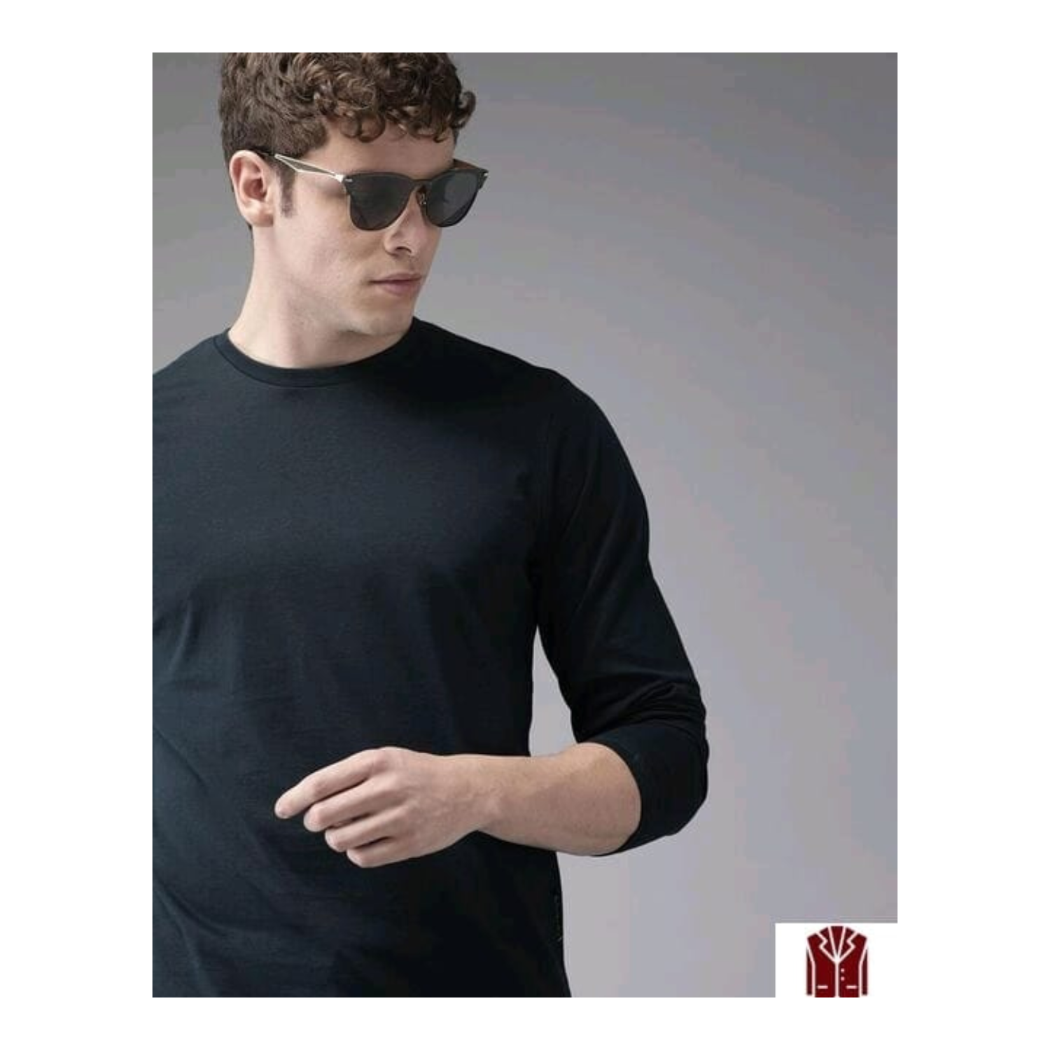 Branded Plain BLACK Full Sleeves Sports Gym T-shirt for Men (Small)